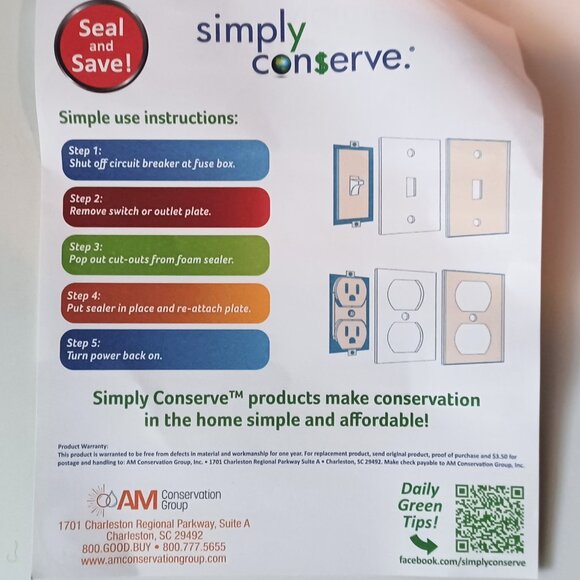 Simply Conserve Rope Caulk and Switch and Outlet Insulating Sealers New - Picture 4 of 6